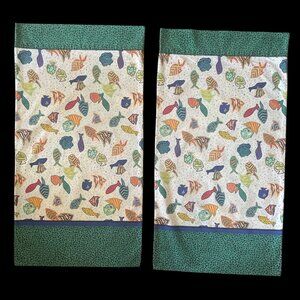 Vintage J. Kee Sheridan Pillowcases Vibrant Abstract Sea Life Patterns Beachy